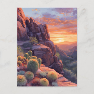Southwestern Desert Canyon Sunset Postcard