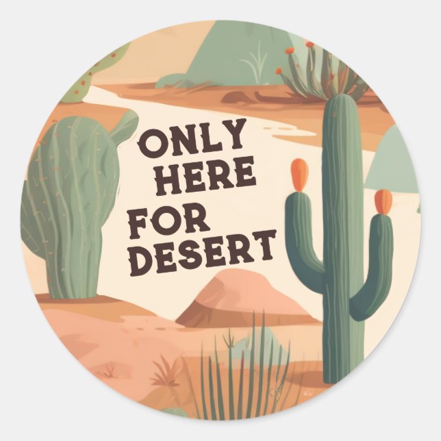 Southwestern Desert Dessert Favour Classic Round Sticker (Front)