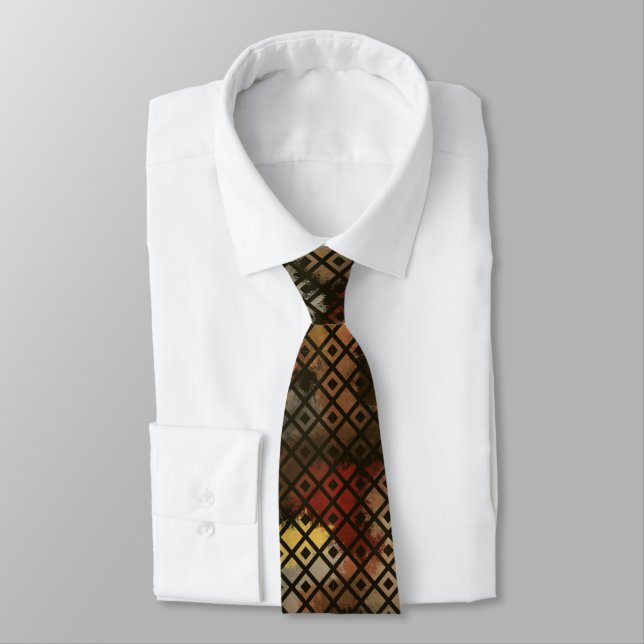 Southwestern Desert Diamondback Worms Design Art Tie (Tied)