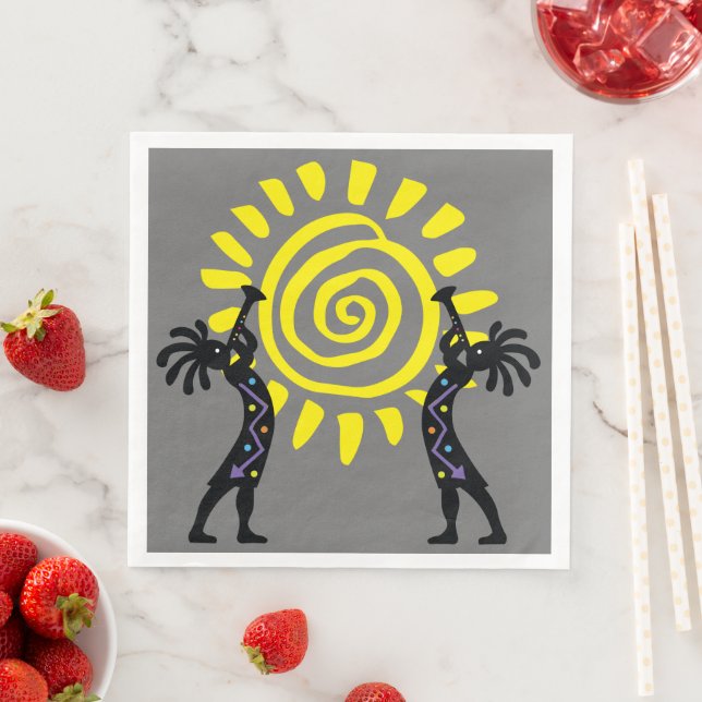 Southwestern Desert Indian Kokopelli Napkin (Insitu)