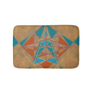 Southwestern Desert Indian Star Man Design Art Bath Mat