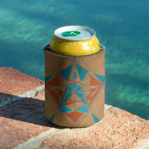 Southwestern Desert Indian Star Man Design Art Can Cooler