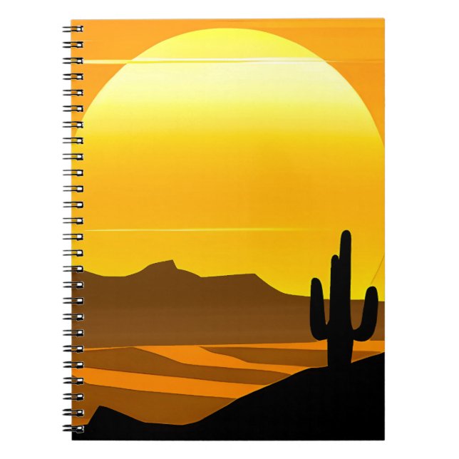 Southwestern Desert Sunset with Mesas Notebook (Front)