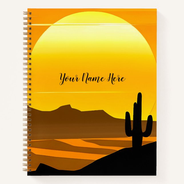 Southwestern Desert Sunset with Mesas Notebook (Front)