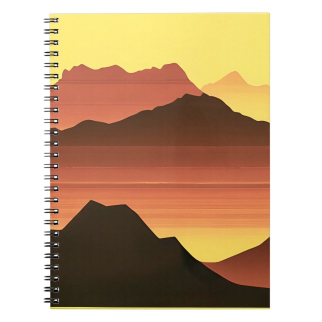 Southwestern Desert Sunset with Mountains  Notebook (Front)