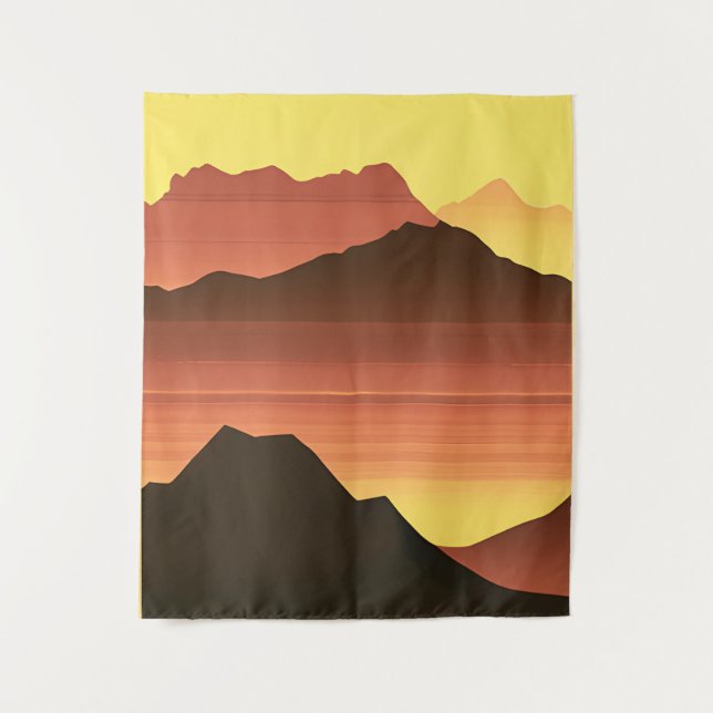 Southwestern Desert Sunset with Mountains  Tapestry (Front)
