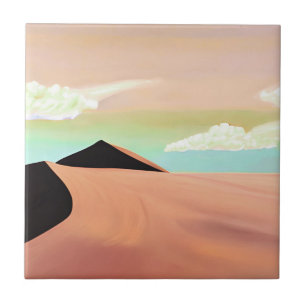 Southwestern Desert with  Dunes Minimalist Art Ceramic Tile
