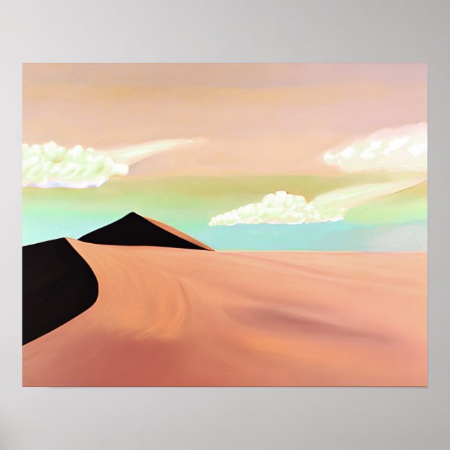 Southwestern Desert with  Dunes Minimalist Art Poster (Front)