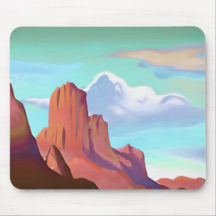 Southwestern Desert with Mountains Minimalist Art  Mouse Pad