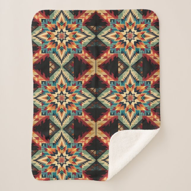 Southwestern Design Sherpa Blanket (Front)