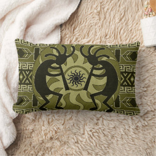 Southwestern Design Tribal Sun Kokopelli Lumbar Cushion
