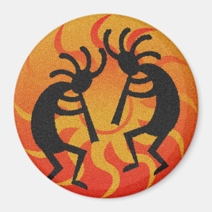 Southwestern Design Tribal Sun Kokopelli Magnet