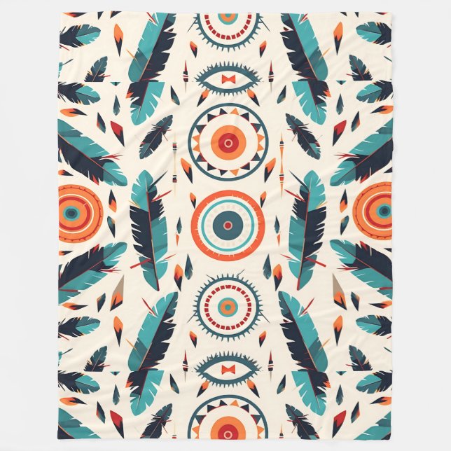 Southwestern Dreamcatcher Design Fleece Blanket (Front)