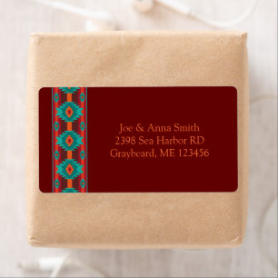 Southwestern ethnic geometric design label