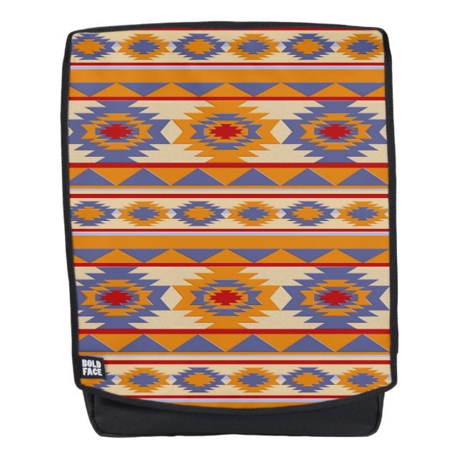 Southwestern ethnic geometric pattern backpack (Front)