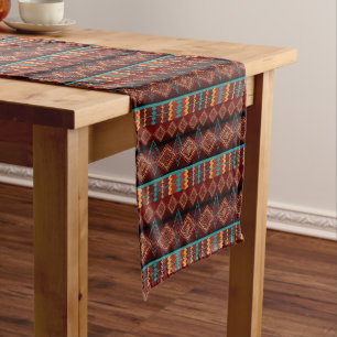 Southwestern ethnic geometric pattern. short table runner