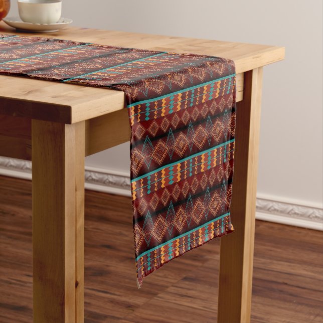 Southwestern ethnic geometric pattern. short table runner (In Situ)