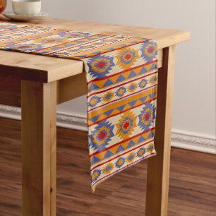 Southwestern ethnic geometric pattern. short table runner