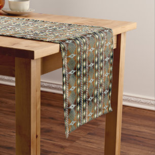 Southwestern ethnic geometric pattern. short table runner