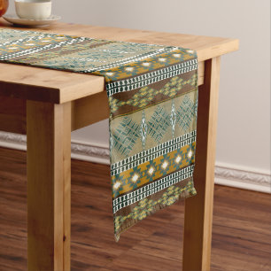Southwestern ethnic geometric pattern. short table runner