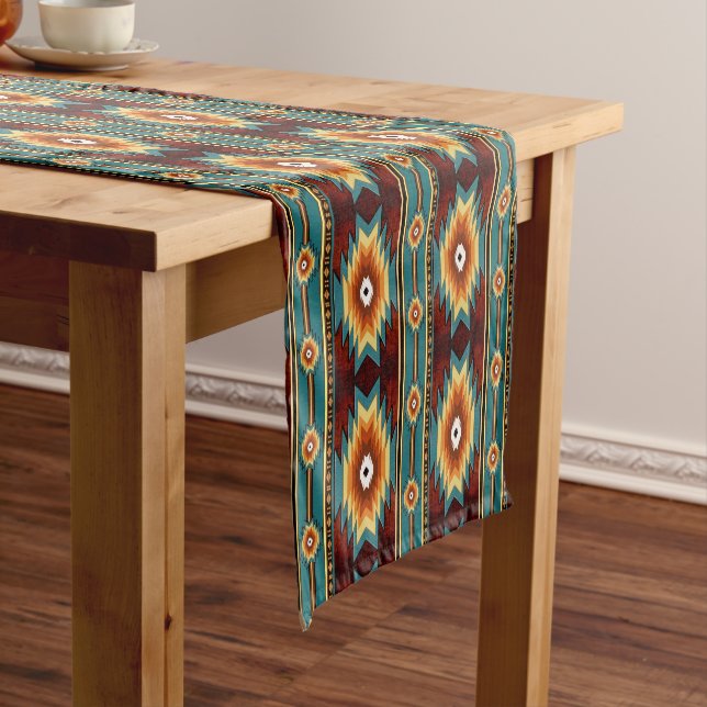 Southwestern ethnic geometric pattern. short table runner (In Situ)