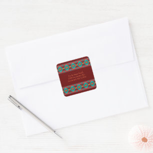 Southwestern ethnic geometric  square sticker