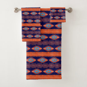 Southwestern ethnic tribal pattern. bath towel set