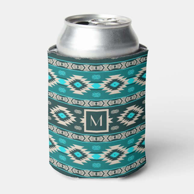 Southwestern ethnic tribal pattern. can cooler (Can Front)