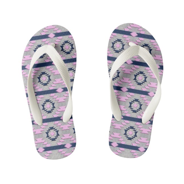 Southwestern ethnic tribal pattern. kid's thongs (Footbed)