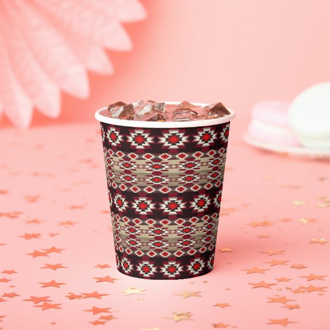 Southwestern ethnic tribal pattern.   paper cups (Insitu)