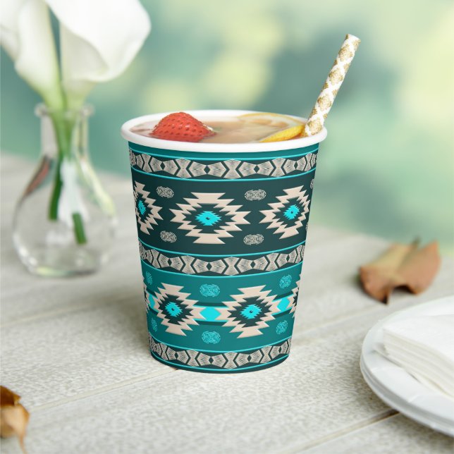 Southwestern ethnic tribal pattern.   paper cups (Insitu)