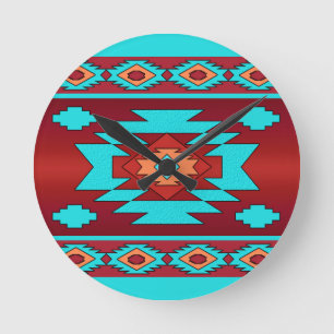 Southwestern ethnic tribal pattern. round clock