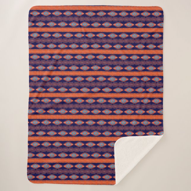 Southwestern ethnic tribal pattern. sherpa blanket (Front)