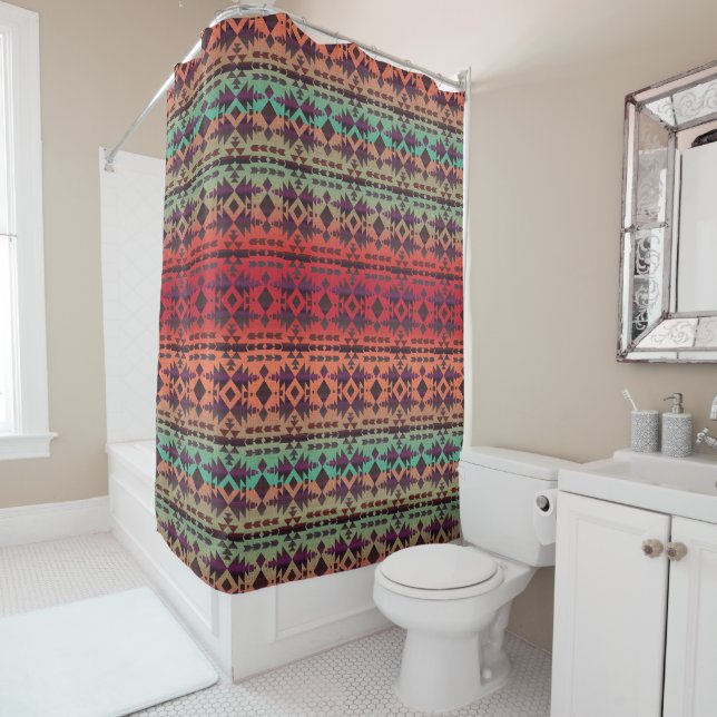 Southwestern Evening Ombre Skies Beautiful Shower Curtain (In Situ)