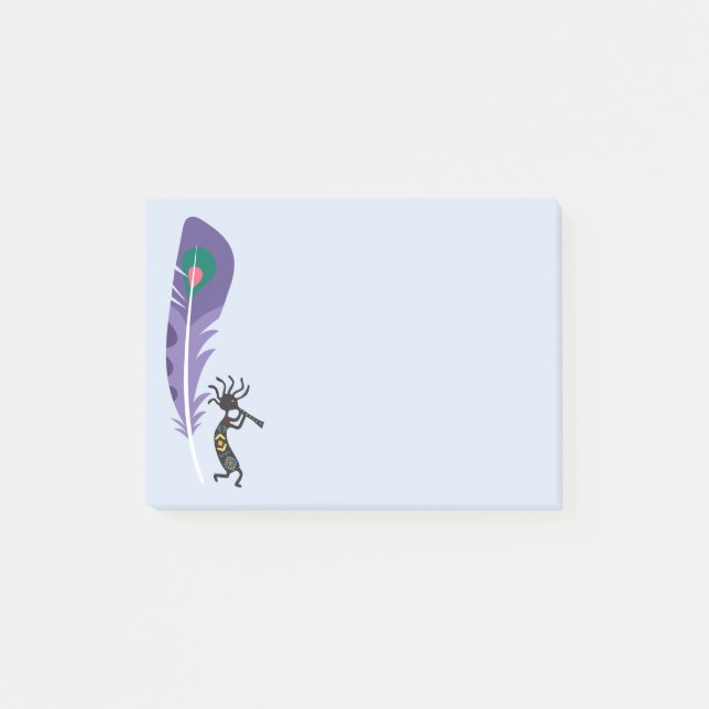 Southwestern Feather Kokopelli Post-it Notes (Front)