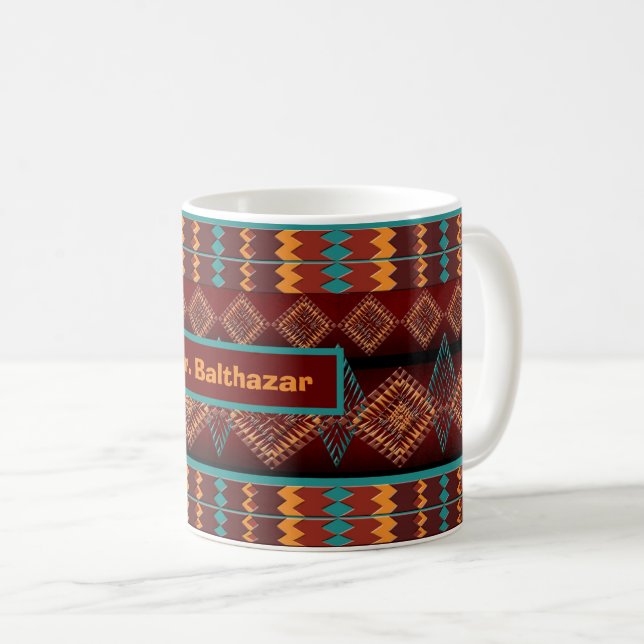Southwestern geometric ethnic pattern   coffee mug (Front Right)