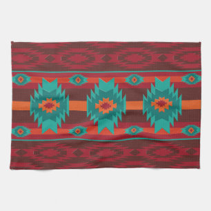 Southwestern geometric pattern. tea towel