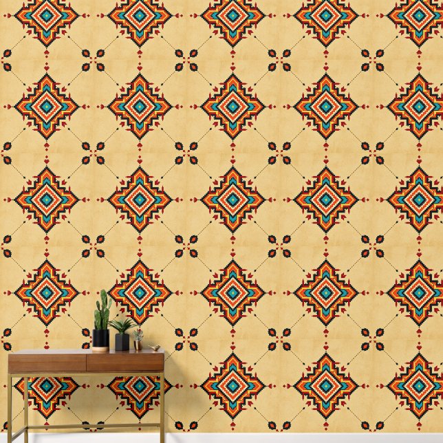 Southwestern Geometric Pattern Wallpaper (Hallway)