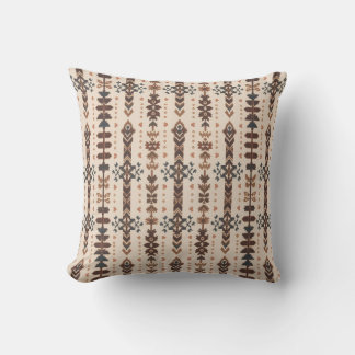 Southwestern Geometric Tan and Brown Cushion