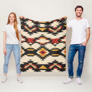 Southwestern Geometric Tapestry Fleece Blanket