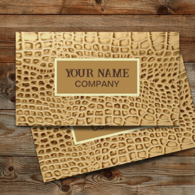 southwestern Gold brown Alligator Leather Business Card (southwestern Gold brown Alligator Leather Business Card)