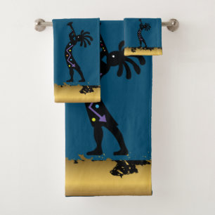 Southwestern Gold Kokopelli Towels