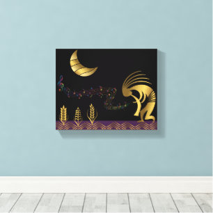Southwestern Gold Kokopelli Wall Canvas Print