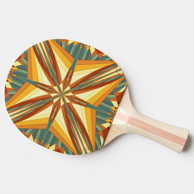 Southwestern Golden Sun Rays Indian Blanket Design Ping Pong Paddle (Side)