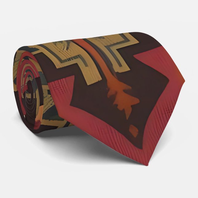 Southwestern Inspired Abstract Neck Tie (Rolled)
