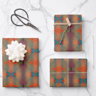 Southwestern Inspired Art Abstract Pattern Wrapping Paper Sheet