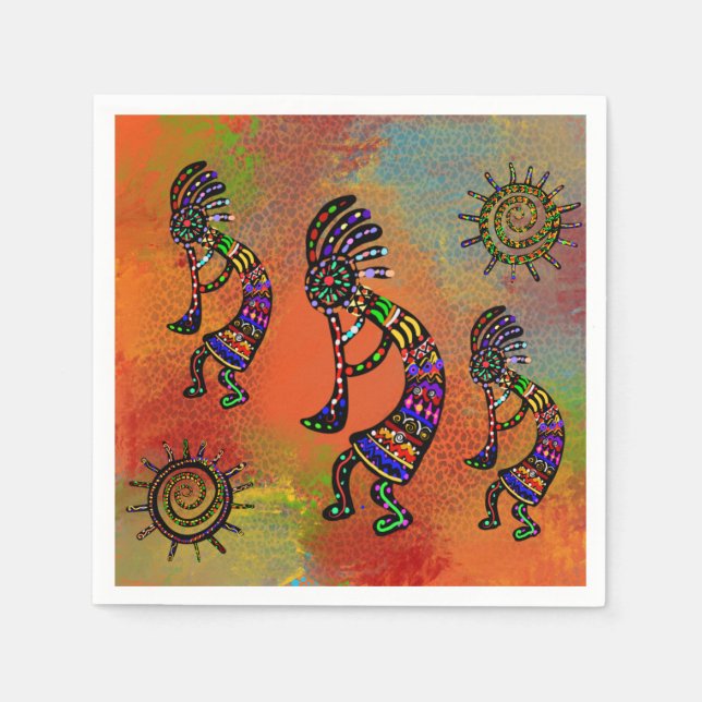 SOUTHWESTERN KOKOPELLI ART        NAPKIN (Front)