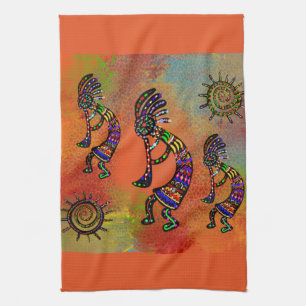 SOUTHWESTERN  KOKOPELLI ART        TEA TOWEL