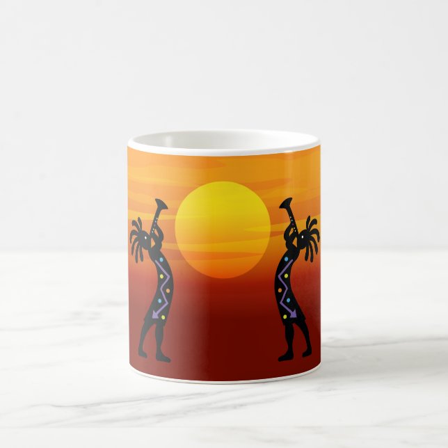 Southwestern Kokopelli Sunset Coffee Mug (Center)