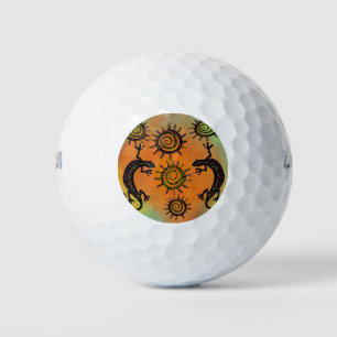 SOUTHWESTERN LIZARD ART GOLF BALLS